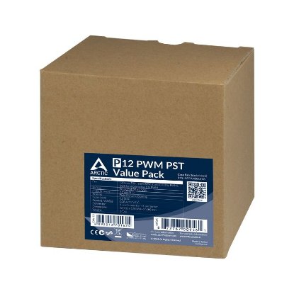 Ventilator ARCTIC P12 PWM PST, 120 mm, 1800 vrt/min, 5-pack, črni