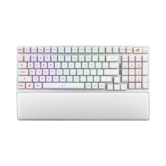 ASUS ROG Strix Scope II 96 Wireless, mehanska RGB tipkovnica, US razpored, bela