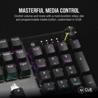 Tipkovnica CORSAIR K70 RGB Core, mehanska, MLX Red linearni stikalo, ameriška postavitev, USB, črna