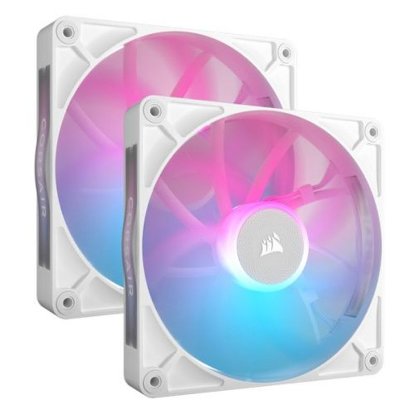 Ventilator CORSAIR iCUE LINK RX140 RGB, PWM, 140 mm, 1700 vrt/min, dvojni paket, bel