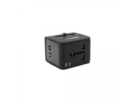 Potovalni adapter SBOX TA-23, črne barve