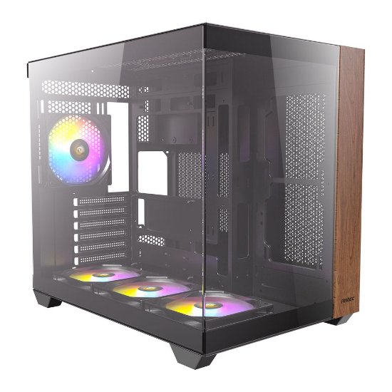 Ohišje ANTEC CX800 Wood ARGB, MIDI, ATX, z oknom, črno, brez napajanja