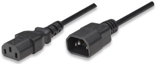 Kabel MANHATTAN napajalni, C14 (M) na C14 (Ž), 1,8 m, podaljšek