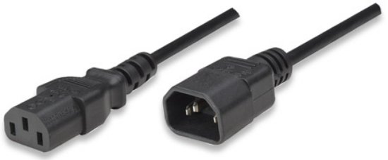 Kabel MANHATTAN napajalni, C14 (M) na C14 (Ž), 1,8 m, podaljšek