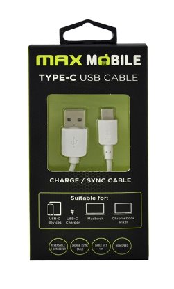 Kabel MAXMOBILE USB-C 2.0, 1m, beli