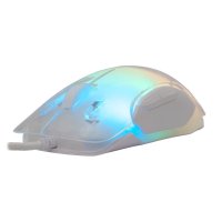 Miška WHITE SHARK Mordred, optički, 12800dpi, beli