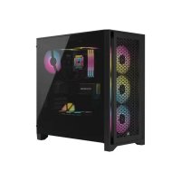 Ohišje CORSAIR iCUE 4000D Airflow, RGB, window, MIDI, ATX, črno, bez napajalnika