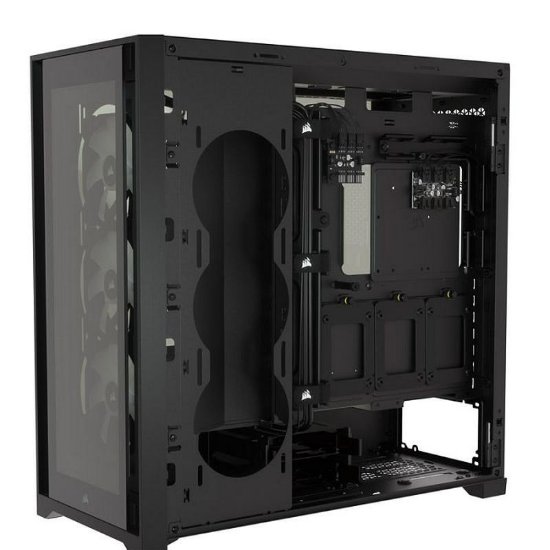 Ohišje CORSAIR iCUE 5000X RGB, z oknom, MIDI, ATX, črn, brez napajanja