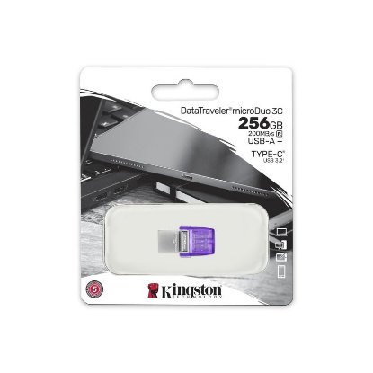 USB 3.2 spominski ključ FLASH DRIVE, 256GB, KINGSTON DataTraveler Micro Duo DTDUO3CG3/256GB, vijoličen