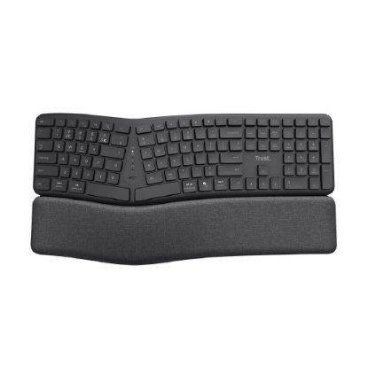 Tipkovnica TRUST Keyra Ergonomic, brezžična, črna