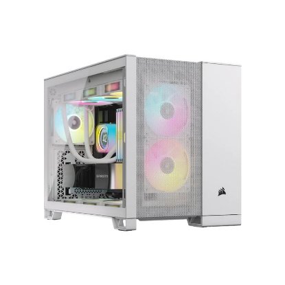 Ohišje CORSAIR 2500D Airflow Dual chamber, RGB, window, MIDI, ATX, belo, bez napajalnika