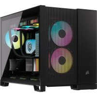 Ohišje CORSAIR 2500D Airflow Dual chamber, RGB, window, MIDI, ATX, črno, bez napajalnika