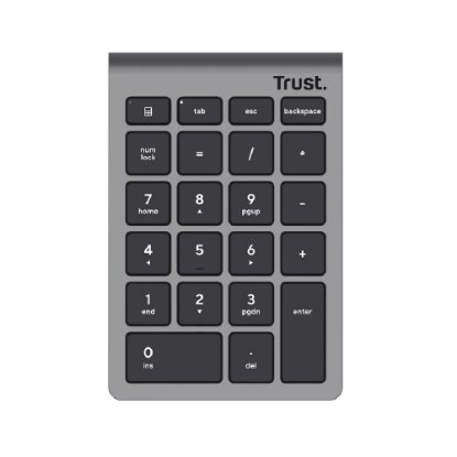 Numerična tipkovnica TRUST Xalas, brezžična, siva