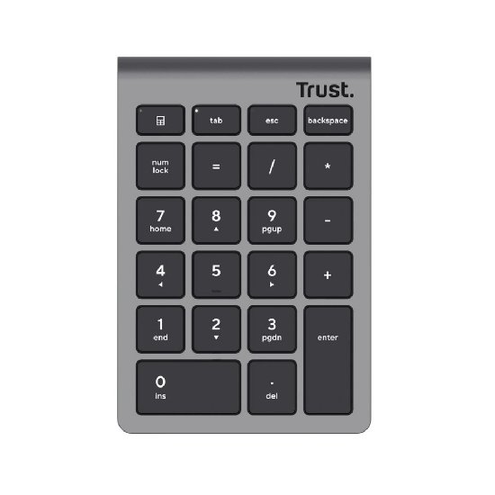 Numerična tipkovnica TRUST Xalas, brezžična, siva