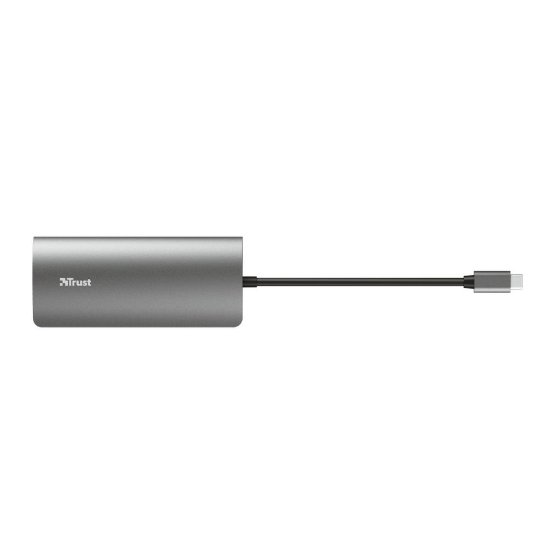 Postaja za priklop TRUST Dalyx, 7 v 1, USB-C na 2x USB 3.1, USB-C, HDMI, G-LAN, čitalec kartic, za prenosnik