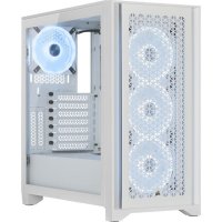 Ohišje CORSAIR iCUE 4000D Airflow, RGB, window, MIDI, ATX, belo, bez napajalnika
