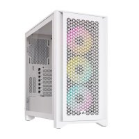 Ohišje CORSAIR iCUE 4000D Airflow, RGB, window, MIDI, ATX, belo, bez napajalnika