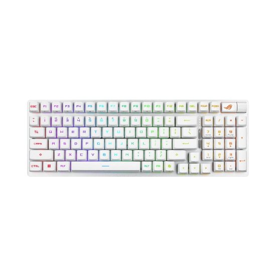 ASUS ROG Strix Scope II 96 Wireless, mehanska RGB tipkovnica, US razpored, bela