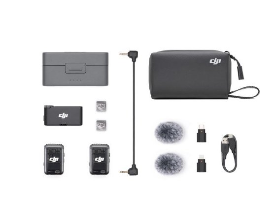 Mikrofon DJI Mic 2 (2 TX + 1 RX + Charging Case), brezžični, črn