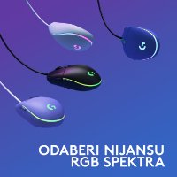 Miška LOGITECH Gaming G102 Lightsync, optički, 8000dpi, lilac, USB