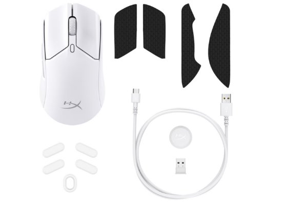 Miška HYPERX Pulsefire Haste 2 Wireless 6N0A9AA, 26000 DPI, bežični, beli