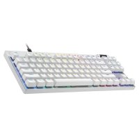 Tipkovnica LOGITECH Pro X TKL Rapid, mehanska, taktilna, RGB, US Layout, USB, bela