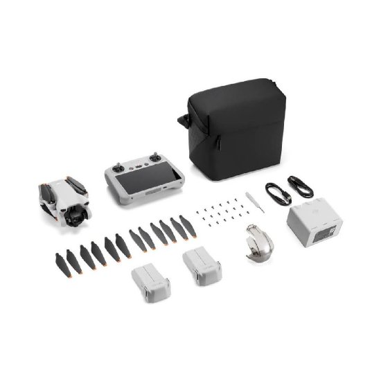 Dron DJI Mavic Mini 3 Fly More Combo, 4K kamera, 3-osni gimbal, čas letenja do 38 minut, upravljanje z daljinskim upravljalnikom, bel
