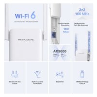 Wireless range extender MERCUSYS ME80X, 574Mbps/2402Mbps, 1x Gigabit port, 2x antene