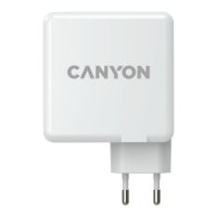 Polnilec CANYON H-100, 100W, 2xUSB-A, 2xUSB-C, QC3.0, GaN, beli