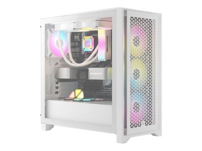 Ohišje CORSAIR iCUE 4000D Airflow, RGB, window, MIDI, ATX, belo, bez napajalnika