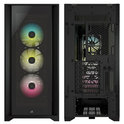Ohišje CORSAIR iCUE 5000X RGB, z oknom, MIDI, ATX, črn, brez napajanja