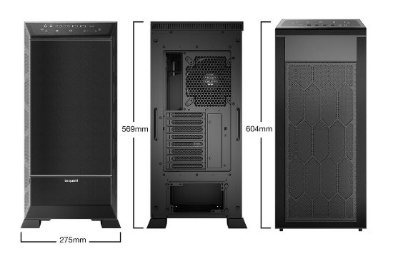 Ohišje BE QUIET Dark Base Pro 901, ATX, prozor, črno, Qi bežično punjenje, bez napajalnika