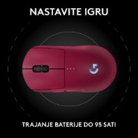 Miška LOGITECH Pro 2 Lightspeed, RGB, optički, bežični, 32000dpi, rozi
