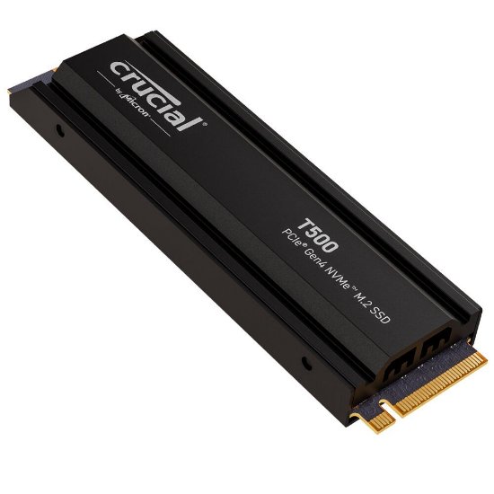 SSD 2TB CRUCIAL T500, PCIe Gen 4 NVMe M.2, 2280, 7400/7000 MB/s, hladilnik