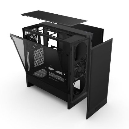 Ohišje NZXT H5 Flow 2024, MIDI, ATX, z oknom, črn, brez napajanja