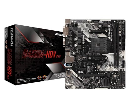 Matična plošča ASROCK B450M-HDV R4.0, AMD B450, mATX, s. AM4