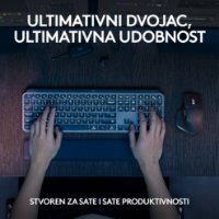 Tipkovnica + Miška LOGITECH MX Keys S Combo, brezžični, US razpored, siva