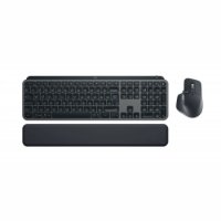 Tipkovnica + Miška LOGITECH MX Keys S Combo, brezžični, US razpored, siva