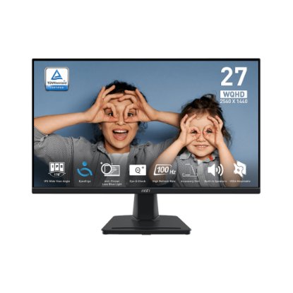 Monitor 27" MSI PRO MP275Q, WQHD, IPS, 100Hz, 1ms, 300cd/m2, zvočniki, črni