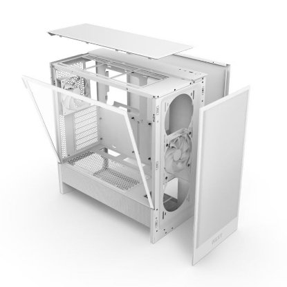 Ohišje  NZXT H5 Flow 2024, MIDI, ATX, z oknom, bel, brez napajanja
