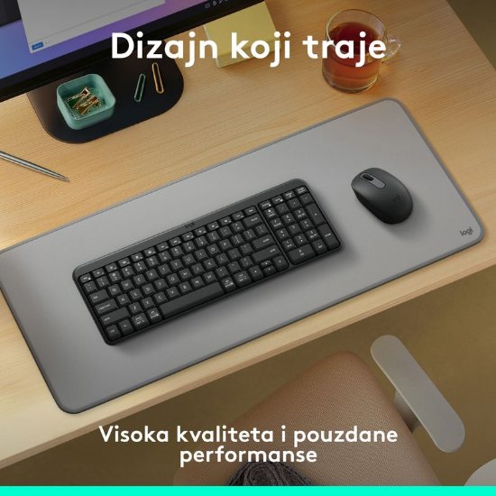Tipkovnica + miška LOGITECH MK250 Compact Bluetooth komplet, brezžična, črna