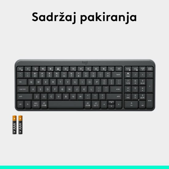 Tipkovnica LOGITECH K250 Compact Bluetooth Combo, brezžična, črna