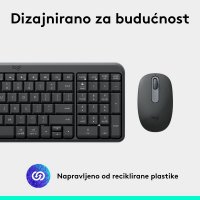 Tipkovnica + miška LOGITECH MK250 Compact Bluetooth komplet, brezžična, črna