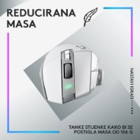 Miš LOGITECH Gaming G502 X Plus RGB, optični, 25000dpi, brezžični, beli, USB