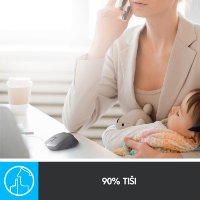 Miška LOGITECH M330 Silent Plus, optički, 1000dpi, bežični, rdeči, USB