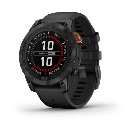 Pametna ura GARMIN Fenix 7 Pro Solar, HR, GPS, multisport, temnosivi/črni remen
