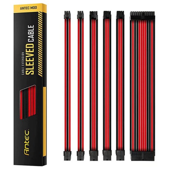 Napajalni kabli ANTEC Sleeved Extension Cable Kit, črno-rdeči