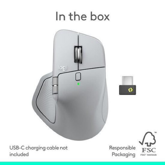 Miš LOGITECH MX Master 4, za Mac, optički, bežični, BT, bijeli