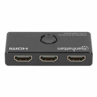 razdelnik MANHATTAN, 1x HDMI in, 2x HDMI out, dvosmjerni switch, črni