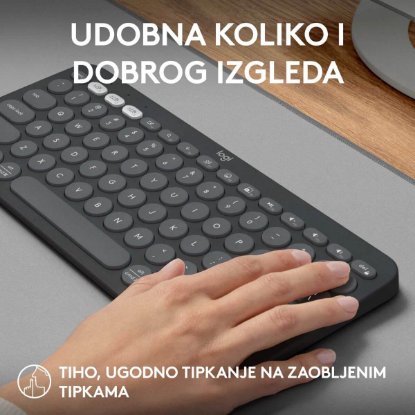 Tipkovnica LOGITECH Pebble Keys 2 K380S, BT, kompaktna, črna